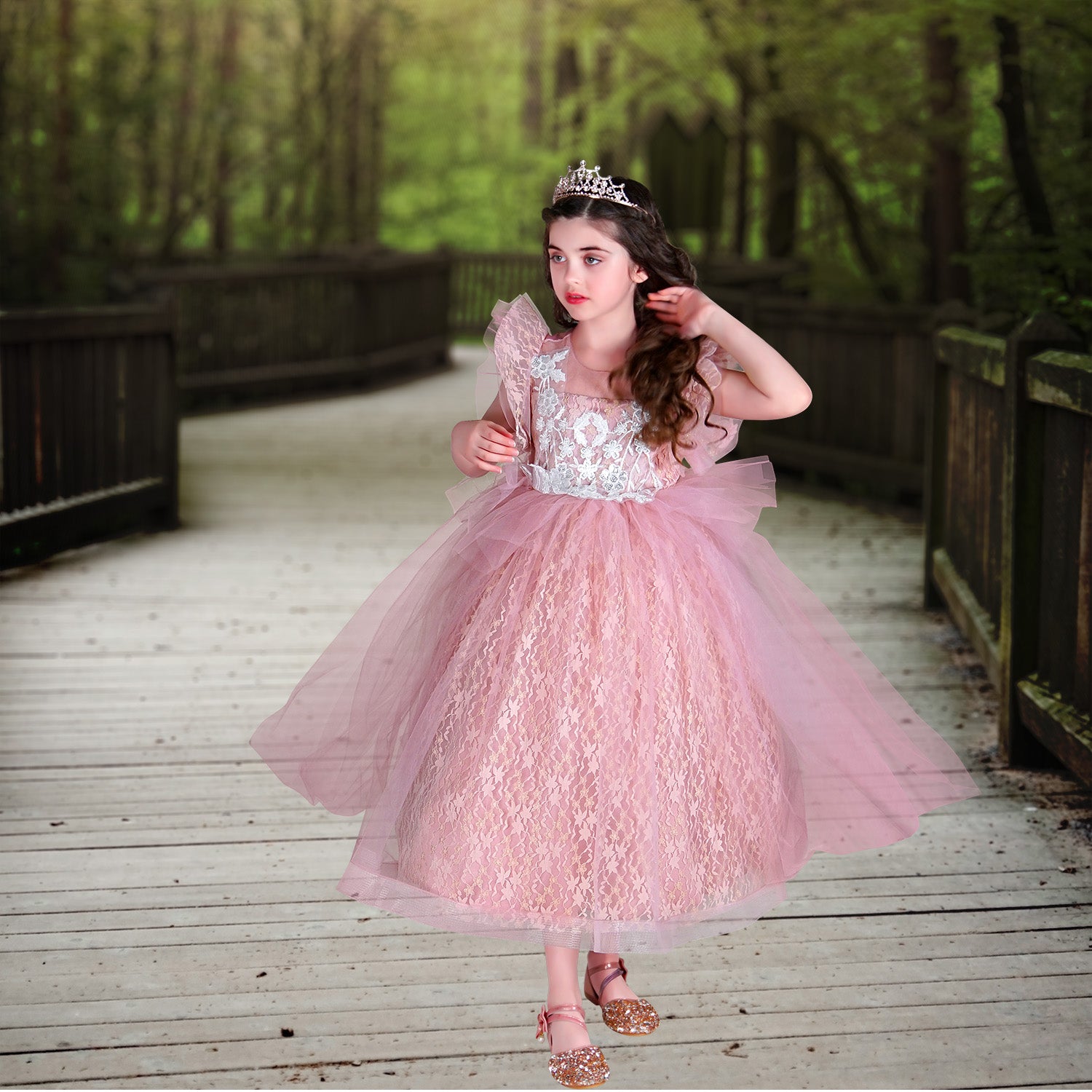 Ellie Flower Girl Dress - Rose Pink