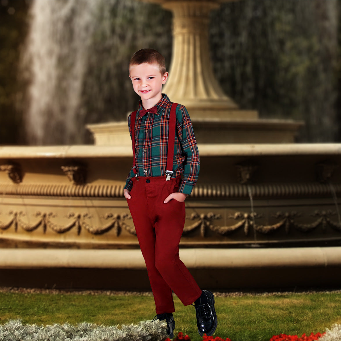 Boys' Red Pant Set, Formal Pants Set for Baby Boys