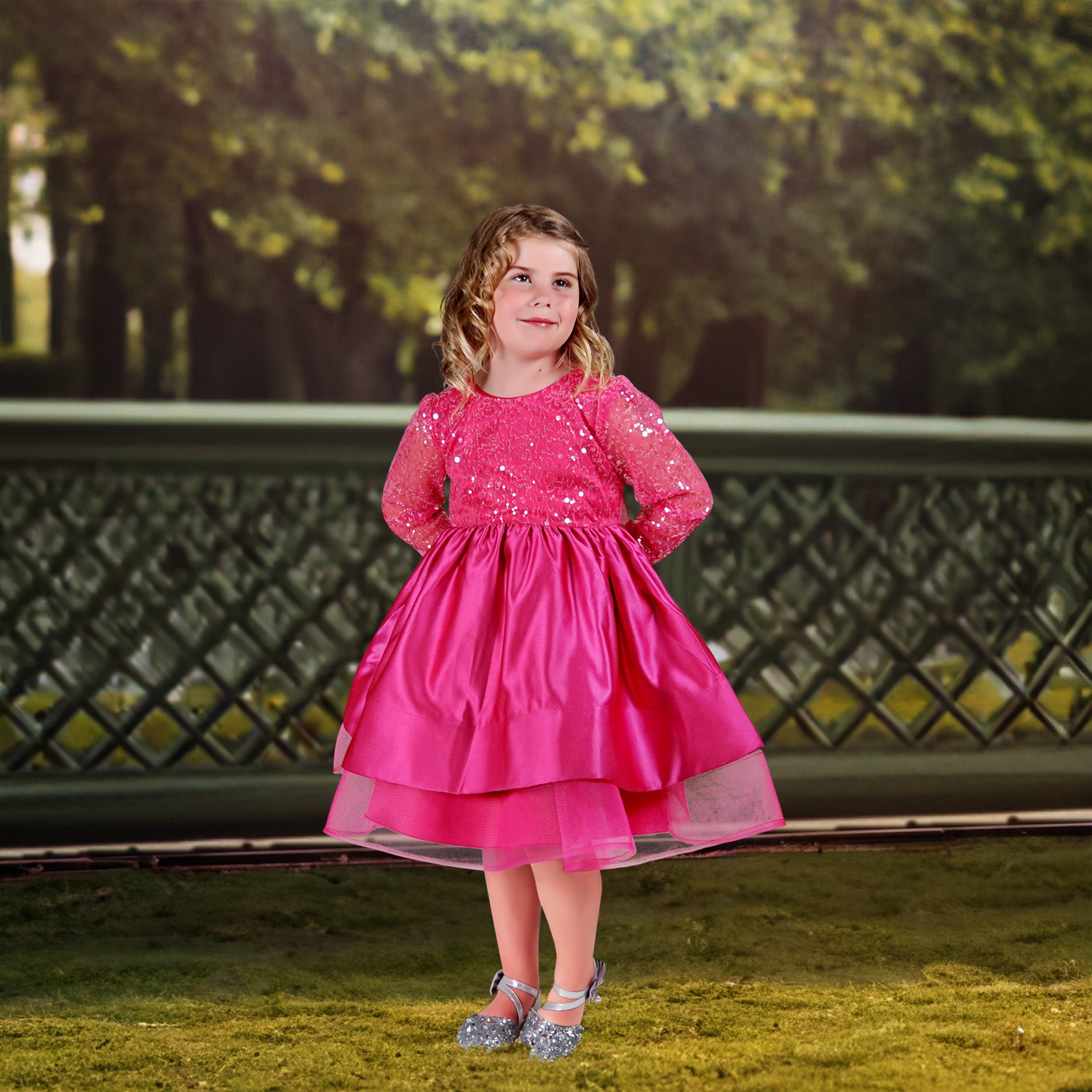 Girls Birthday Dress Neriah Dress - Hot Pink Girls Birthday Dress Neriah Dress - Hot Pink
