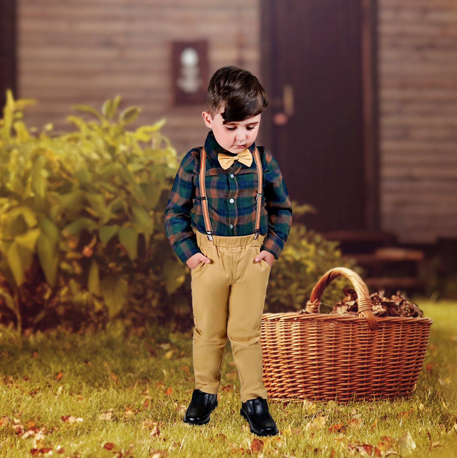 boys brown dress pants Boys Brown Checkered Suit, Toddler Ring Bearer Outfit