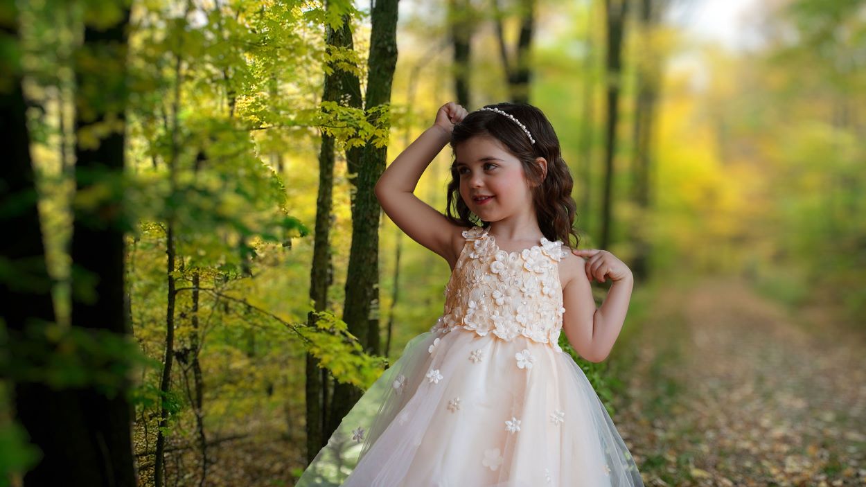 Ivory Champagne Flower Girl Dress