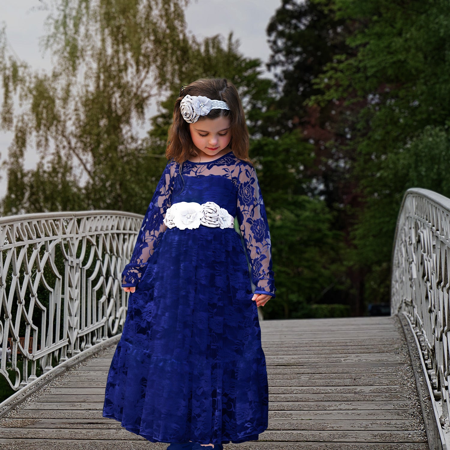 Evelyn Girls Dress - Indigo Blue - Girls Dresses for Special Occasion Birthday Wedding Party Pageant Christmas Holiday Easter Evelyn Girls Dress - Indigo Blue - Girls Dresses for Special Occasion Birthday Wedding Party Pageant Christmas Holiday Easter