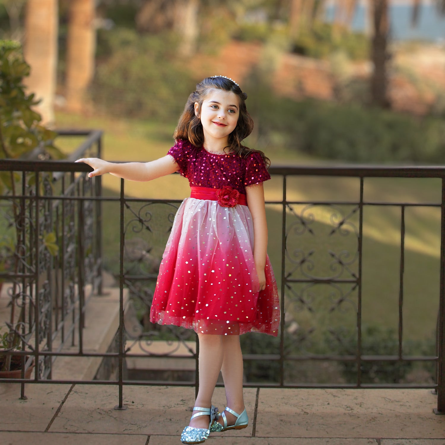 Veronica Ombré Gradient Dress - Jingle Red Success