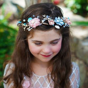 Blue and Pink Girls Hair Vine