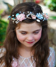 Blue and Pink Girls Hair Vine