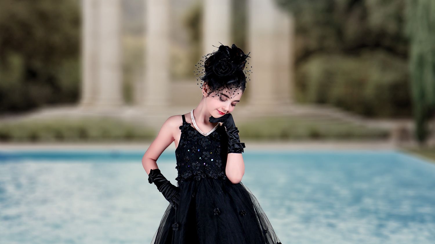 Black Flower Girl Dress