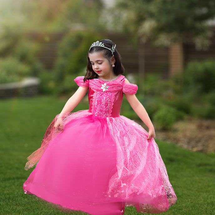 Girls Play Dress Up |Costume Pink Princess Aurora Sleeping Beauty