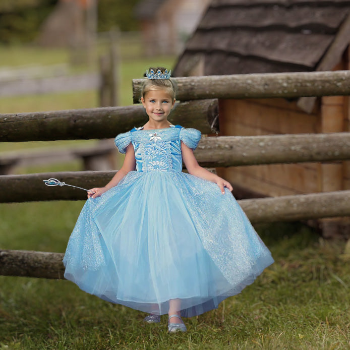 Blue Princess Cinderella Costume Dress for Girls Dress Queen