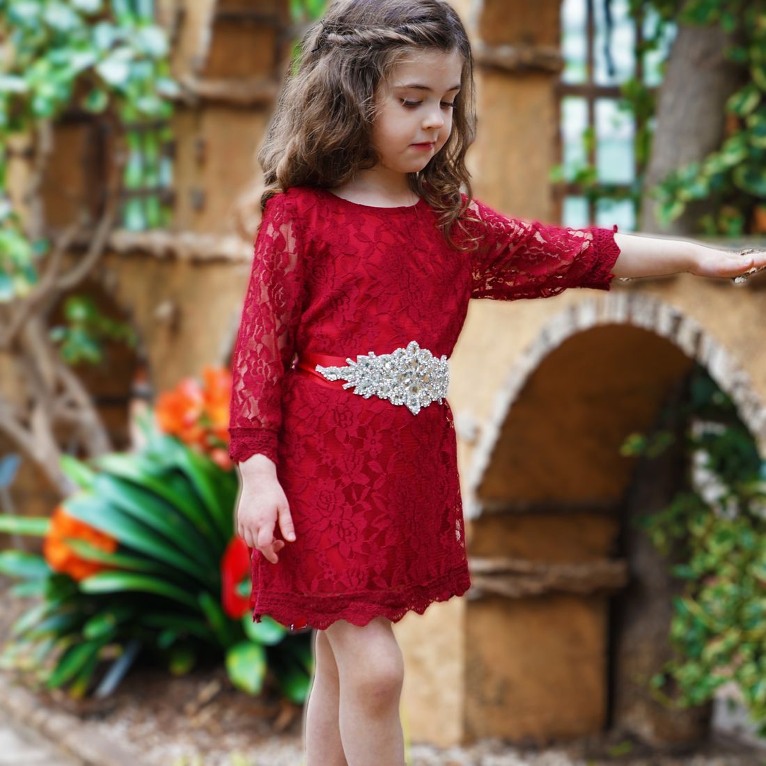 Rhinestone Sash Belt - Red - Girls Dresses for Special Occasion Birthday Wedding Party Pageant Christmas Holiday Easter Rhinestone Sash Belt - Red - Girls Dresses for Special Occasion Birthday Wedding Party Pageant Christmas Holiday Easter
