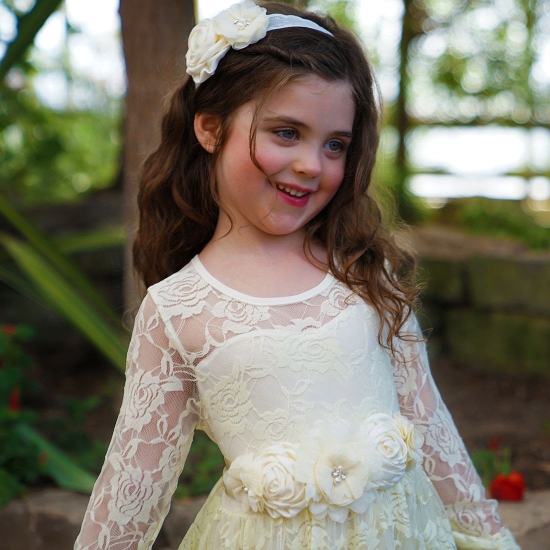 Floral Sash Belt & Headband - Ivory Sara Dresses Floral Sash Belt & Headband - Ivory Sara Dresses