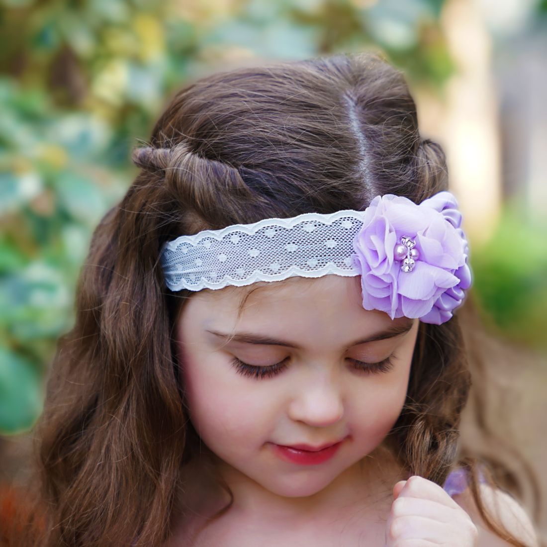 Floral Sash Belt & Headband - Purple