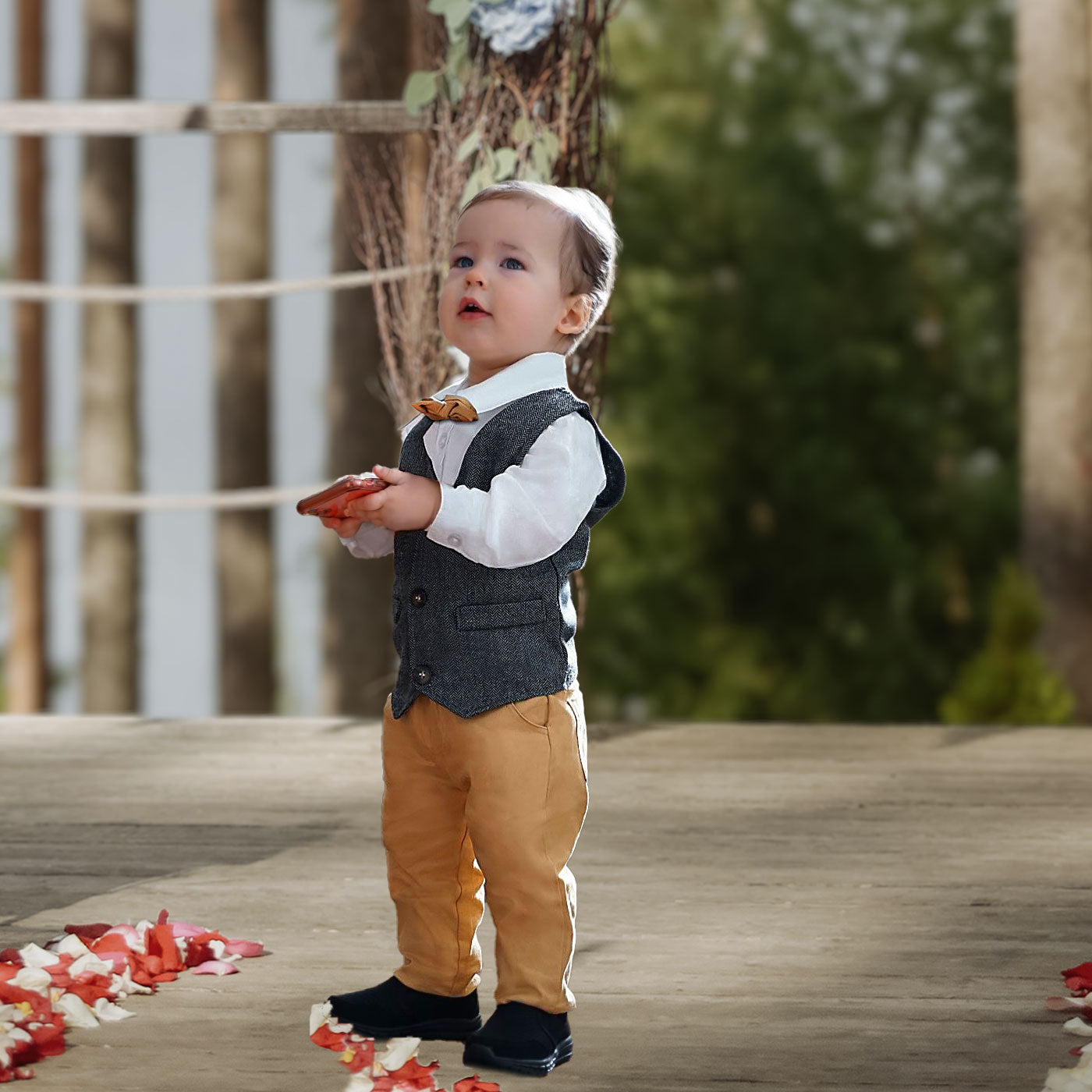 Tuxedo With Bow Tie Baby Boy Baby Bodysuit – Tstars