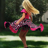 Lola Dress - Sunflower Swirl Twirling Reversible