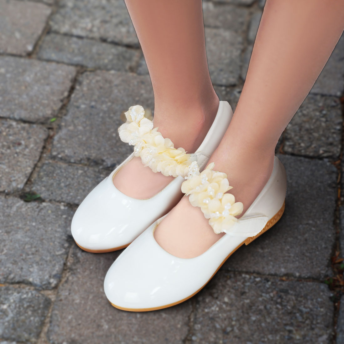 white dress shoes for girls Clarisse Shoes