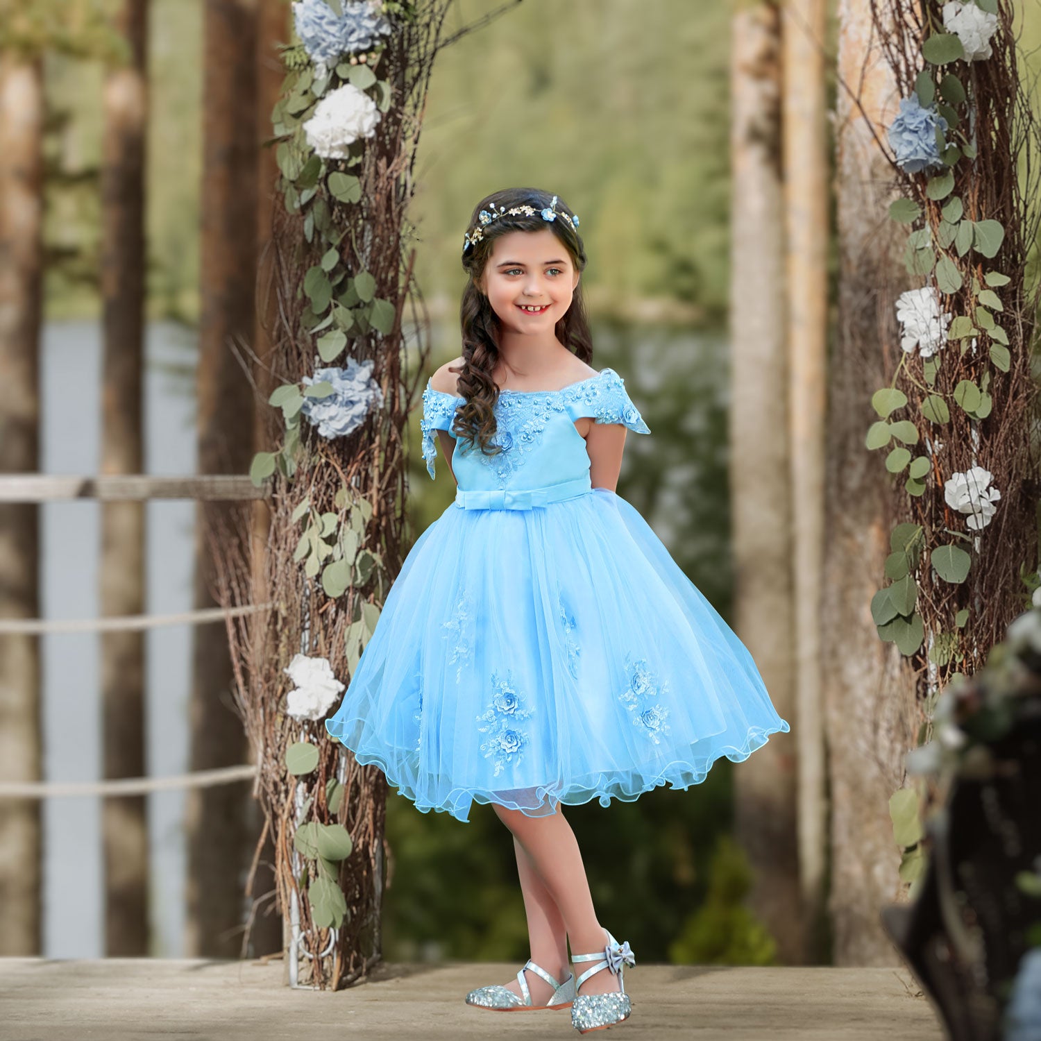 Naomi Dress - Frozen Blue