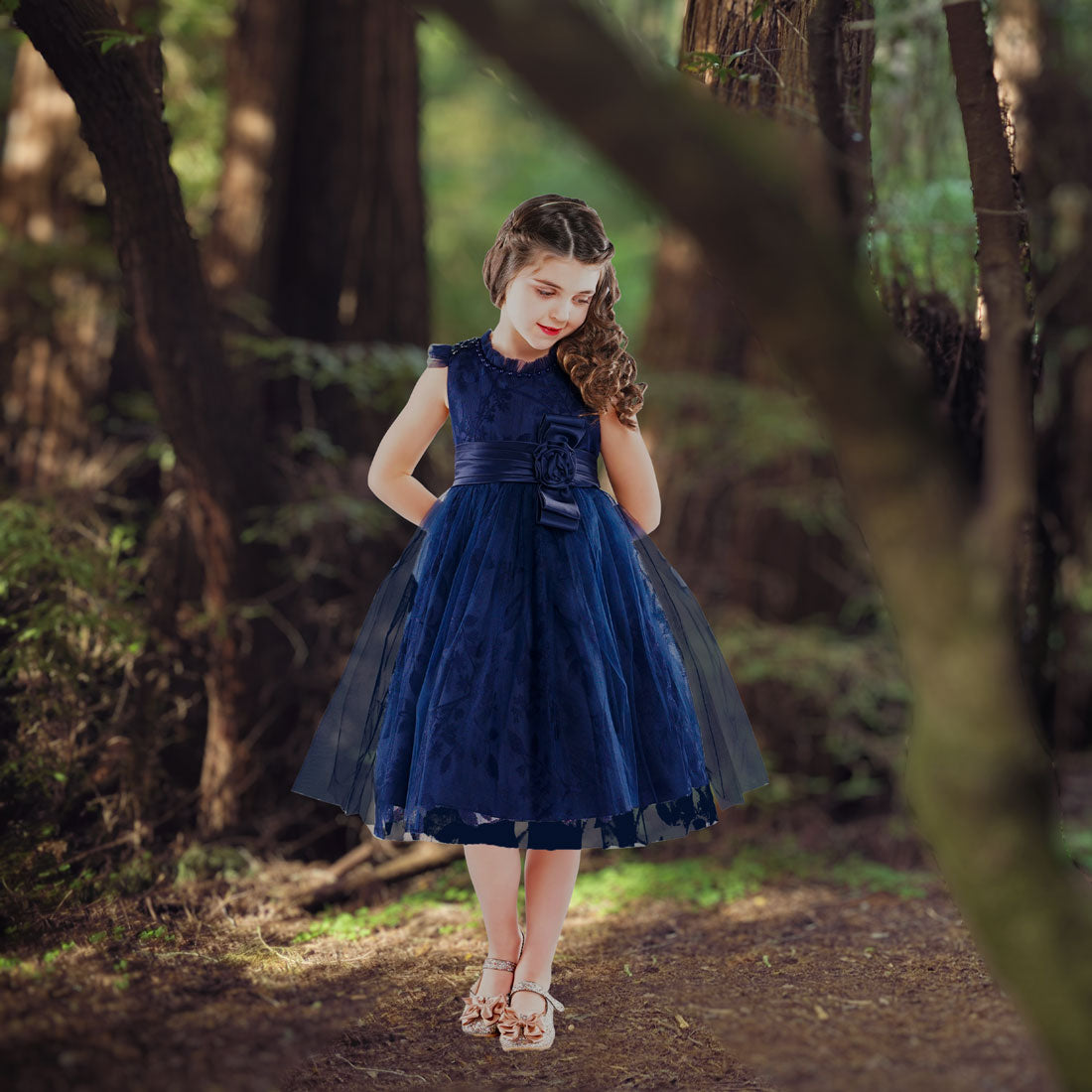 Navy Blue Flower Girl Pageant Dresses Flower Girl Dresses Navy