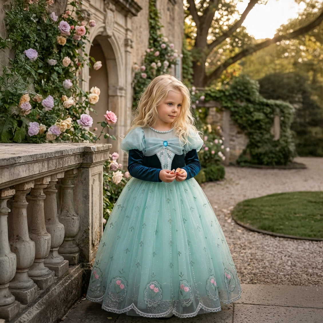 Nordic Princess Anna Costume Dress - Green