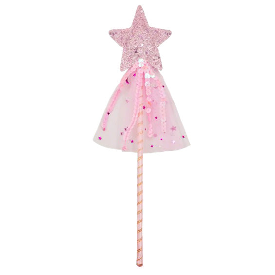 Princess Glinda Aurora Pink star-shaped wand with a tassel