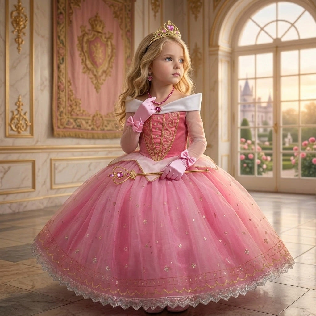 sleeping beauty princess dress READY TO SHIP,Sleeping Twirl dress,Girls Dress,Princess Aurora Costume,Machine Washable,Halloween Costume,Disney Cosplay Its rosy appearance takes on extra sparkle with shiny taffeta embellishments on the bodice and skirt Princess Dress Sleeping Beauty |