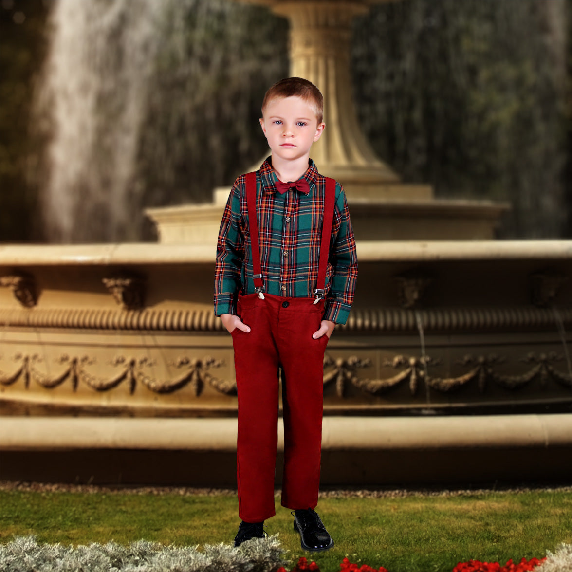 Plaid Dress Pants Tartan Pants Boys Boys Stretch Twill Christmas