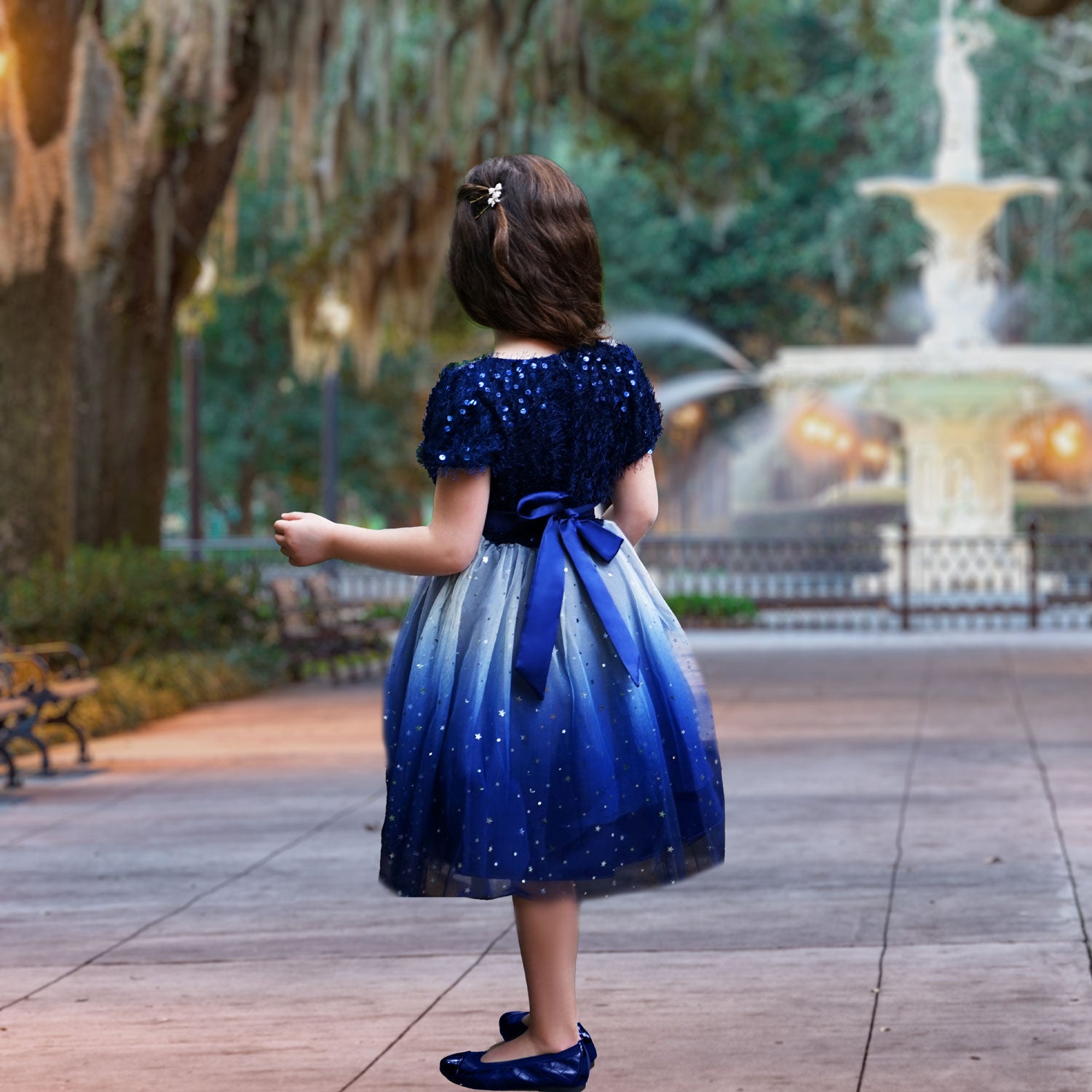 Veronica Ombr Gradient Dress - Sapphire Blue Veronica Ombr Gradient Dress - Sapphire Blue