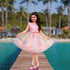 Dania Heart Dress - Rainbow Pink