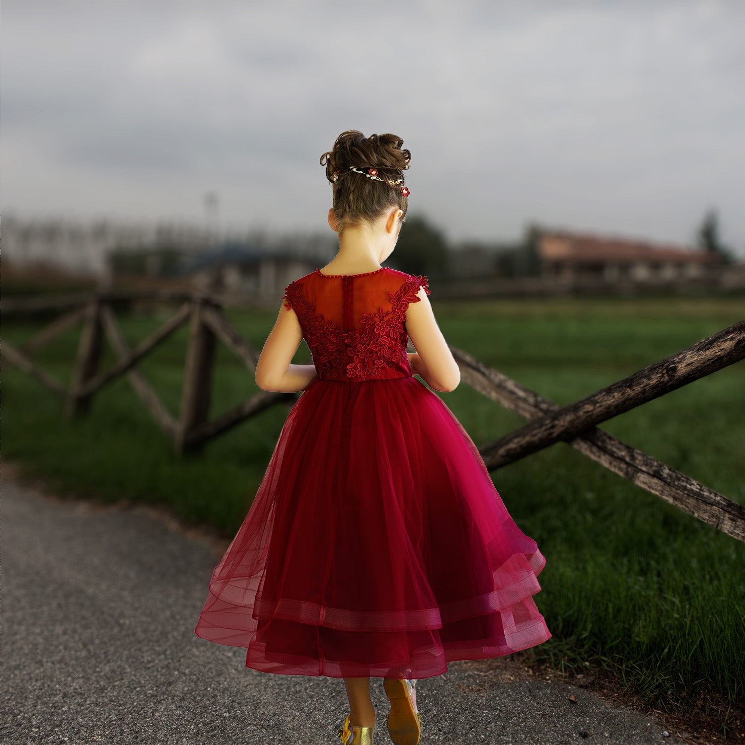 Burgundy red outlet dress