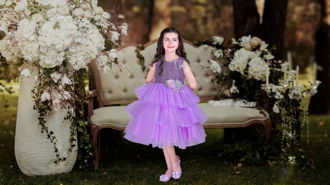 Girl's Lavender Party Dress