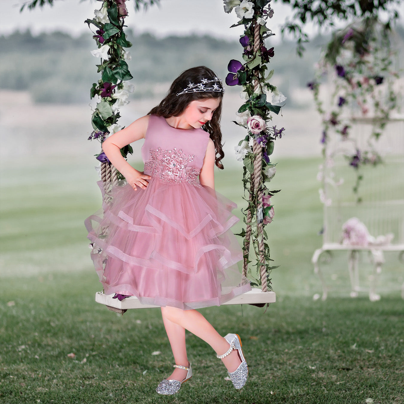 dusty rose pink dress Zapaka Women A Line Maxi Bridesmaid Long Sleeves V-Neck Wedding Guest Dress, Dusty Rose / US16W weight acetate satin Dusty Rose Prom Ball Gown: