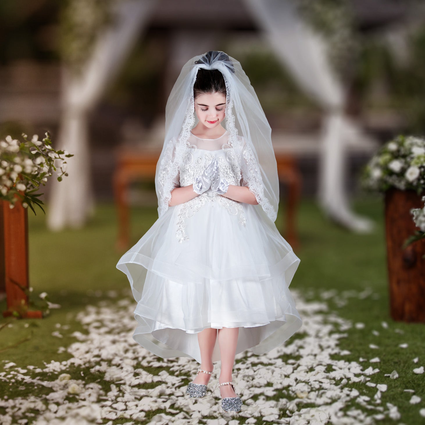 Pure White Communion Girls Dress Flower Girl Dresses Sara Dresses