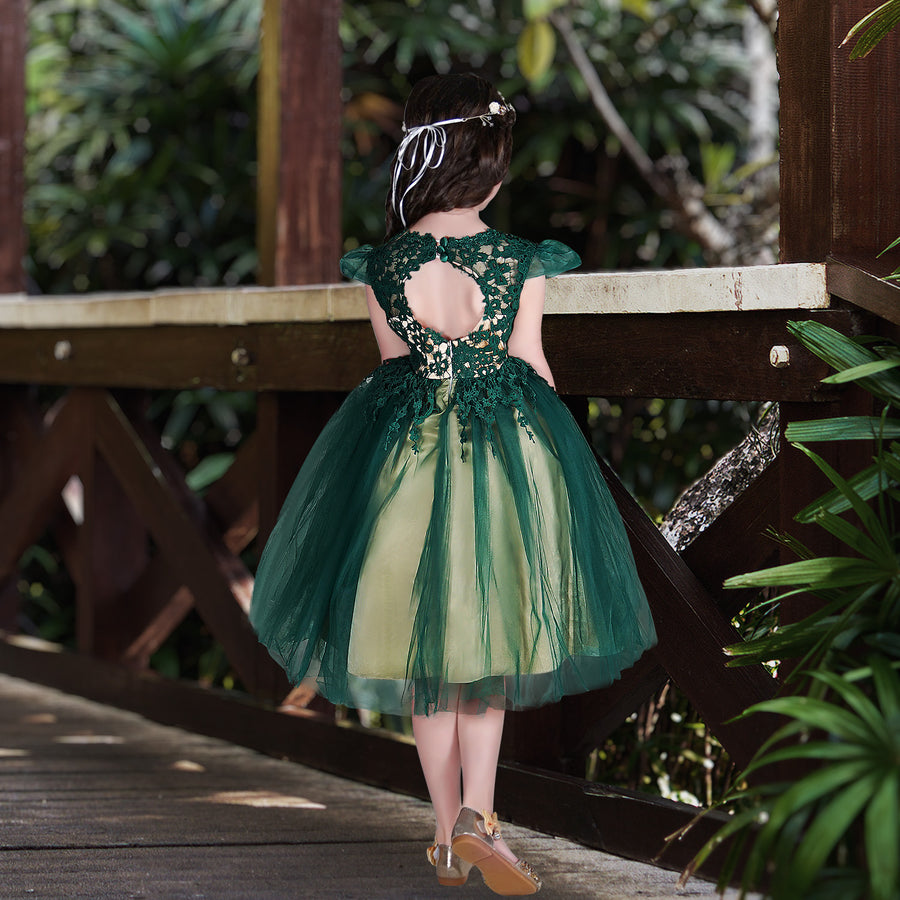 Verte Green Toddler Girl Dress