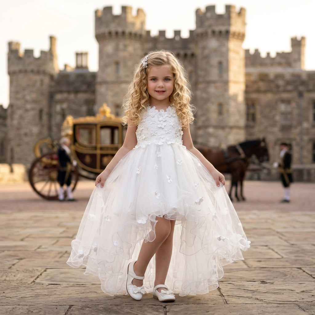 Girls Birthday Dress Fiona Flower Girl Dress – Magnolia White