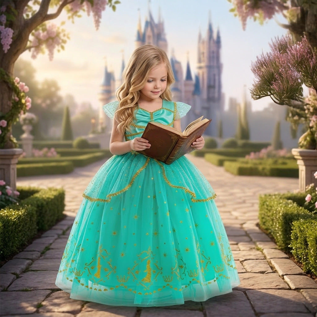 Princess Jasmine Costume Dress - Teal