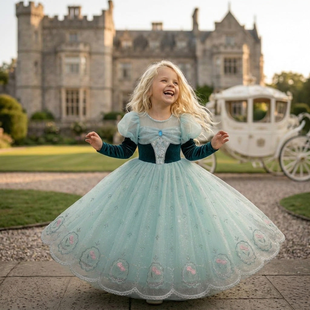 Anna Queen Arendelle Frozen Annika Princess | Ice | Green Velvet Gown Sara Dresses Anna Queen Arendelle Frozen Annika Princess | Ice | Green Velvet Gown Sara Dresses