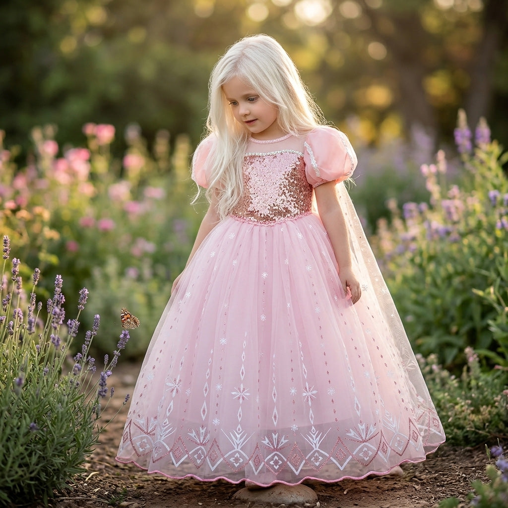 Princess Elsa Sequin Costume Dress - Pink