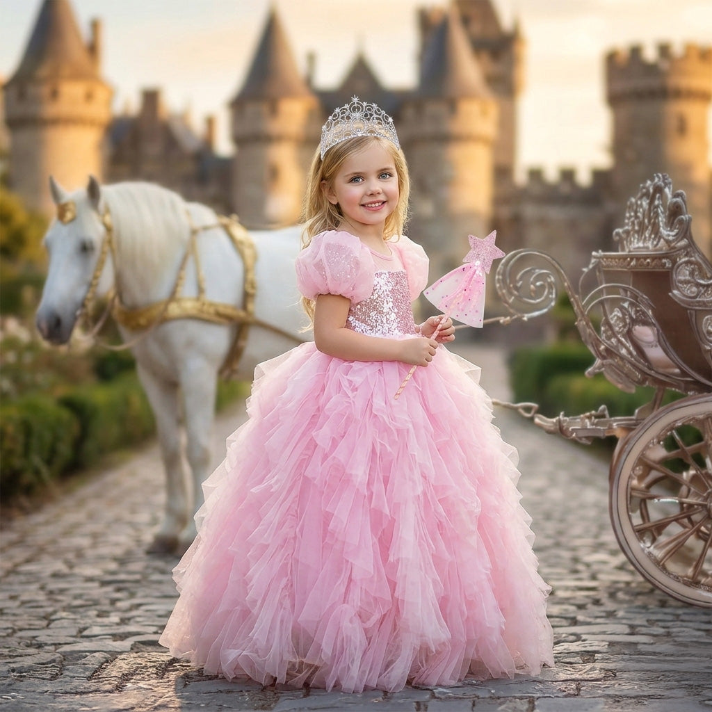 Girls Play Dress Up |Costume Pink Princess Aurora Sleeping Beauty Girls Play Dress Up |Costume Pink Princess Aurora Sleeping Beauty