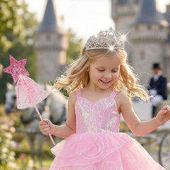 Princess Glinda Mable Good Witch Wicked Costume Dress - Pink