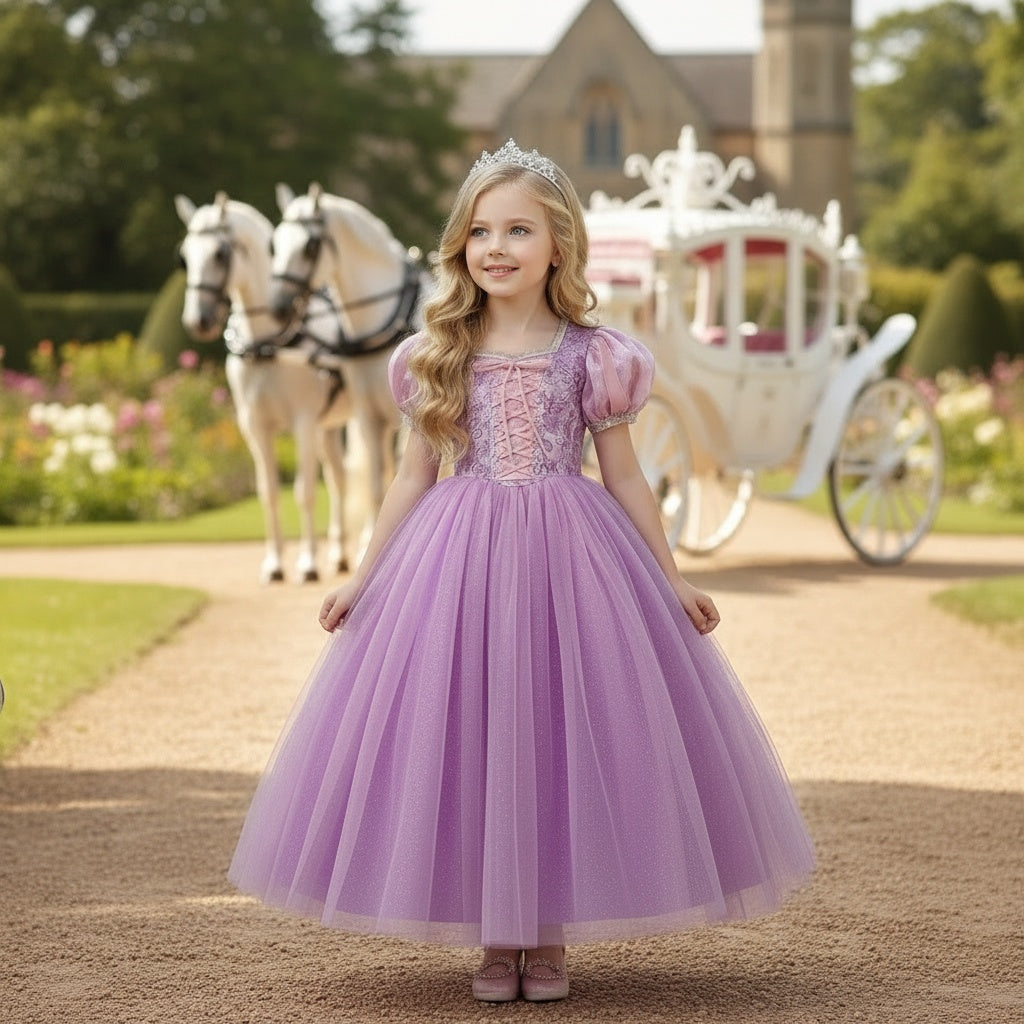 Princess Rapunzel Costume Girls Dress