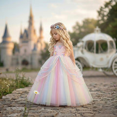 Unicorn Costume Gown - Rainbow Pink