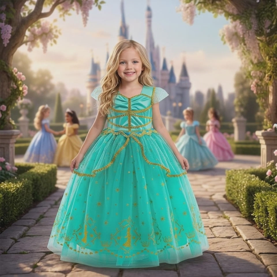 Princess Jasmine Costume Dress - Teal