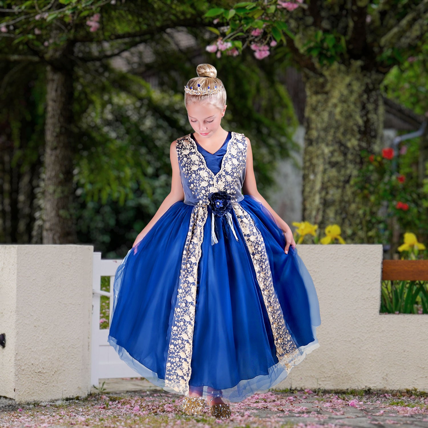 Henrietta Gown - Navy Blue for Birthday Wedding Party Pageant Christmas Holiday Easter Henrietta Gown - Navy Blue for Birthday Wedding Party Pageant Christmas Holiday Easter