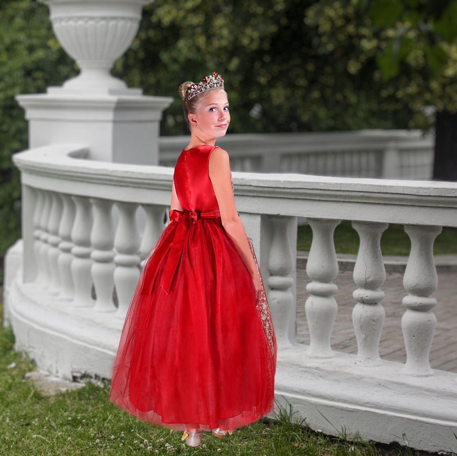 Red dress cheap flower girl