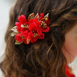 Blooming Haven Hair Comb Pair - Red