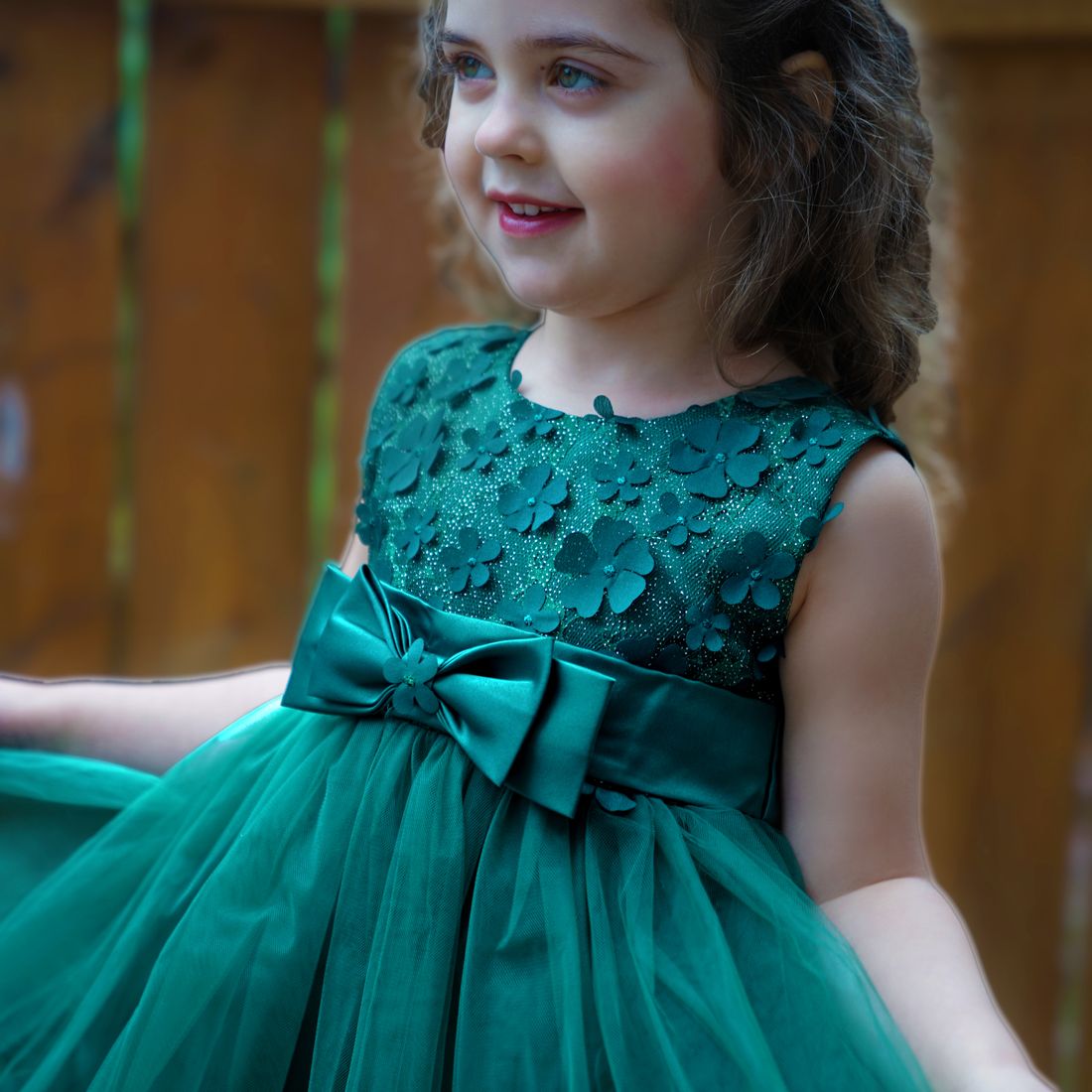 Emerald green dress for hotsell baby girl