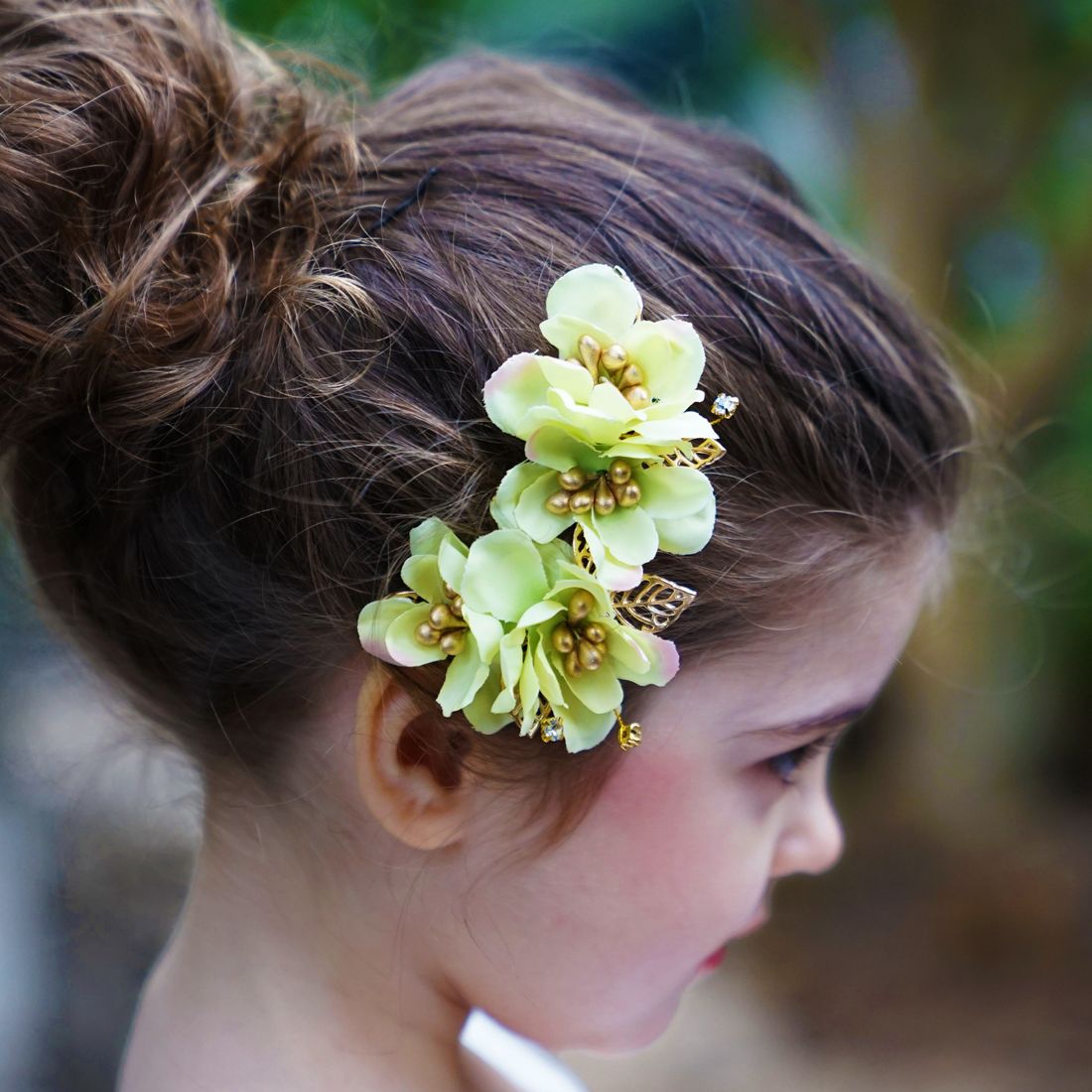Blooming Haven Hair Comb Pair - Pear Green