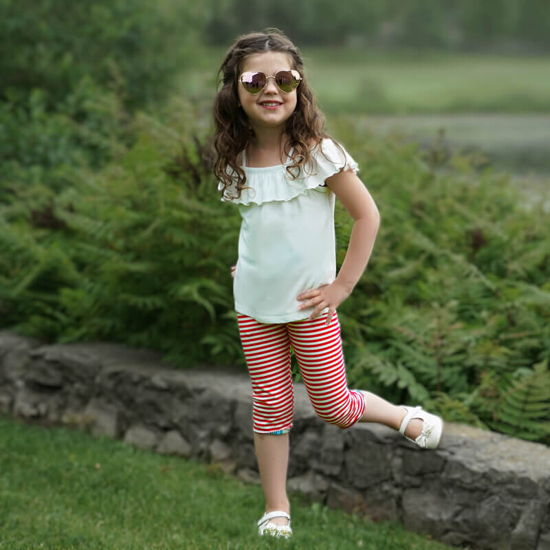 Girls hot sale white capris