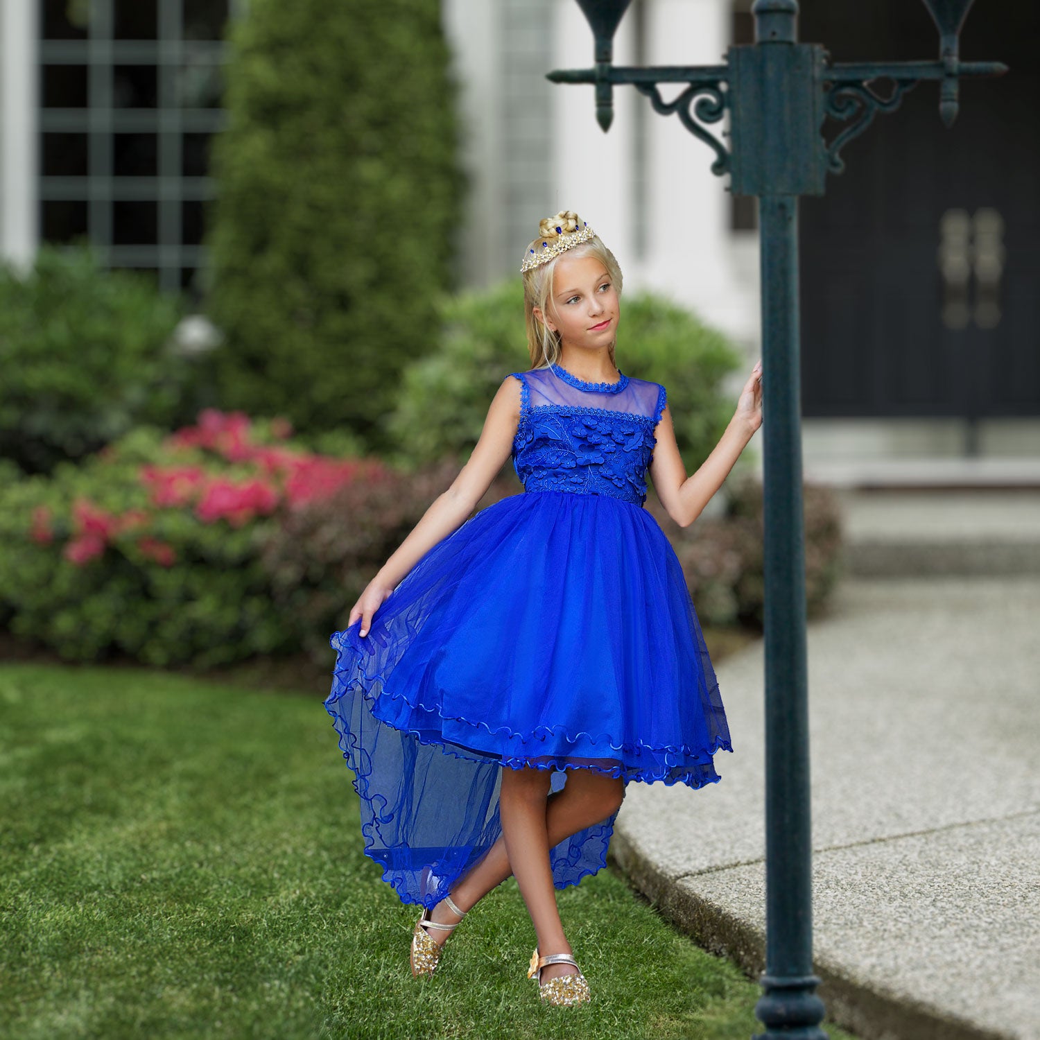 royal blue childrens dress Freya whether for a wedding CASSIE LIZ Dresses for harlem nights theme Barva:Gold