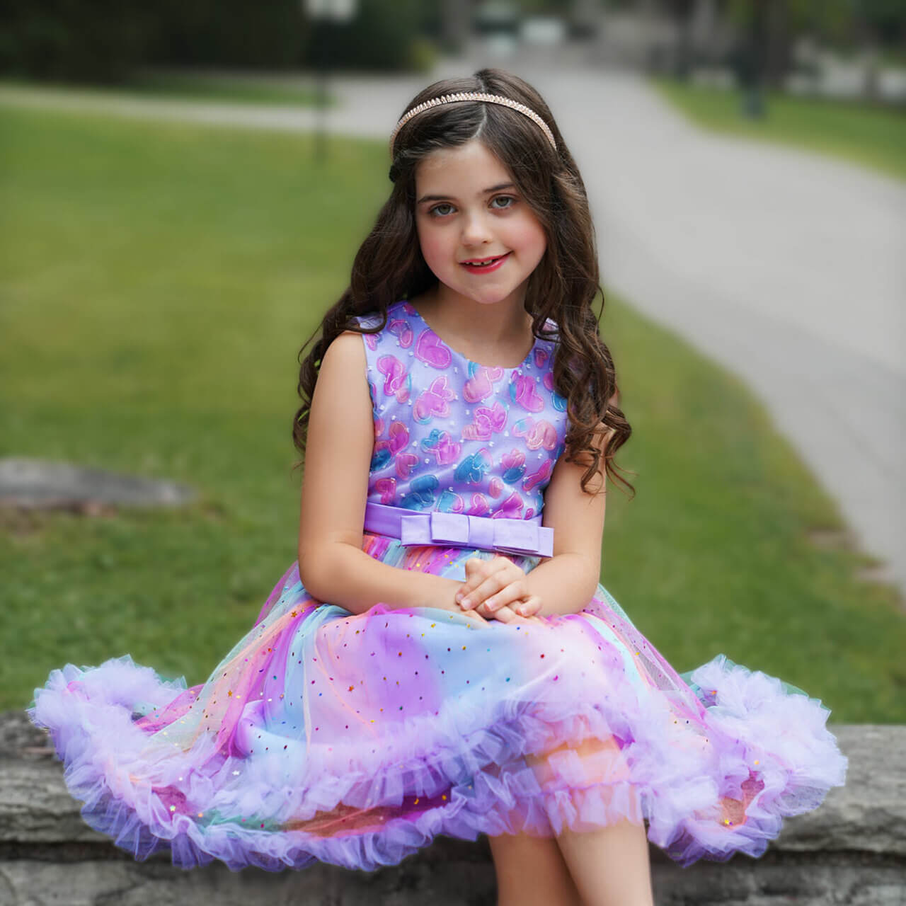 Dania Heart Designer Girls Dress - Rainbow Lavender Girls Dresses for Special Occasion Birthday Wedding Party Pageant Christmas Holiday Easter Dania Heart Designer Girls Dress - Rainbow Lavender Girls Dresses for Special Occasion Birthday Wedding Party Pageant Christmas Holiday Easter