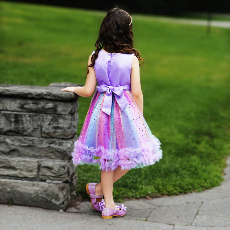Dania Heart Dress - Rainbow Lavender