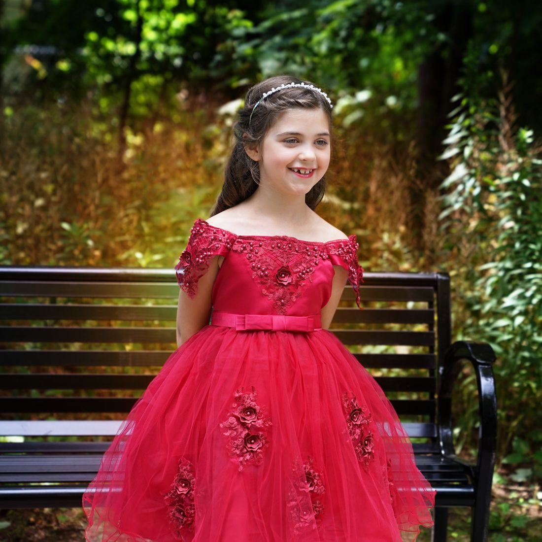Girls Christmas Dress Naomi Dress - Romantic Red Girls Christmas Dress Naomi Dress - Romantic Red
